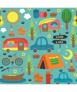 Hot Sale 😀 Millie Loves Lily Turquoise Camping Short-Sleeve Pajama Set - Toddler For Kids 🔥 -Little Millie-shop zu96455794 alt 2 tm1624909888