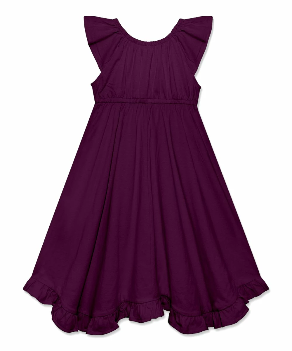 Buy π Simply Millie By Millie Loves Lily Plum Ruffle-Hem Angel-Sleeve π Dress - Toddler & π§ Girls For Kids π₯ 2 Buy π Simply Millie By Millie Loves Lily Plum Ruffle-Hem Angel-Sleeve π Dress - Toddler & π§ Girls For Kids π₯ - Image 2