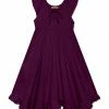 Buy 👏 Simply Millie By Millie Loves Lily Plum Ruffle-Hem Angel-Sleeve 👗 Dress - Toddler & 👧 Girls For Kids 🔥