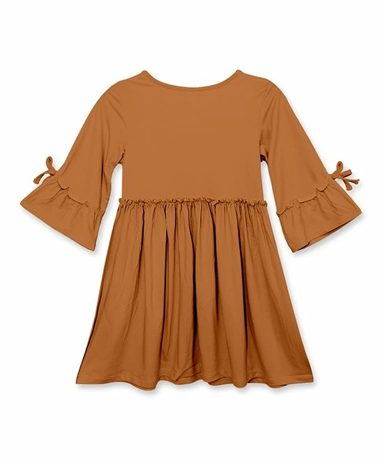 Cheap β Simply Millie By Millie Loves Lily Rust Bow Bell-Sleeve A-Line π Dress - π§ Girls For Kids π 2 Cheap β Simply Millie By Millie Loves Lily Rust Bow Bell-Sleeve A-Line π Dress - π§ Girls For Kids π - Image 2