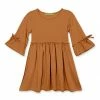 Cheap ⭐ Simply Millie By Millie Loves Lily Rust Bow Bell-Sleeve A-Line 👗 Dress - 👧 Girls For Kids 🎁