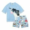 Top 10 ⭐ Millie & Maxx Sky Blue Cow & Farm Animal Short-Sleeve Rashguard Set - Infant, Toddler & Boys For Kids 🌟