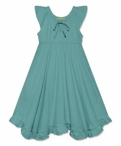 Coupon 🌟 Simply Millie By Millie Loves Lily Nile Blue Ruffle-Hem Angel-Sleeve 👗 Dress - Toddler & 👧 Girls For Kids 🧨