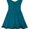 Cheapest ✔️ Simply Millie By Millie Loves Lily Teal Button-Front Angel-Sleeve 👗 Dress - 👧 Girls For Kids 🎉