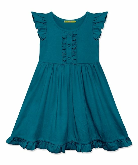 Cheapest βοΈ Simply Millie By Millie Loves Lily Teal Button-Front Angel-Sleeve π Dress - π§ Girls For Kids π 1 Cheapest βοΈ Simply Millie By Millie Loves Lily Teal Button-Front Angel-Sleeve π Dress - π§ Girls For Kids π