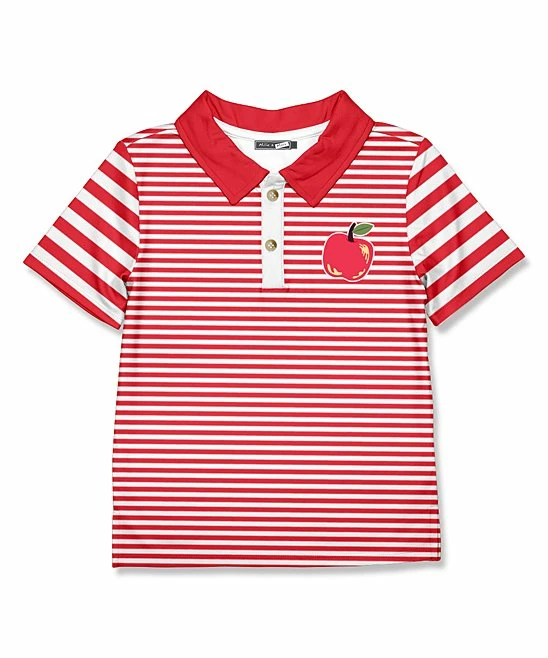 Brand new π Millie & Maxx Red Stripe Apple Polo - Boys For Kids β 1 Brand new π Millie & Maxx Red Stripe Apple Polo - Boys For Kids β