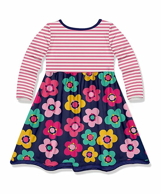 Brand new β€οΈ Millie Loves Lily Navy & Pink Stripe Floral Pocket A-Line π Dress - Infant For Kids βοΈ 3 Brand new β€οΈ Millie Loves Lily Navy & Pink Stripe Floral Pocket A-Line π Dress - Infant For Kids βοΈ - Image 3