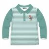 Wholesale 💯 Millie & Maxx Nile Blue Stripe Fox Long-Sleeve Polo - Boys For Baby & Maternity 🔥