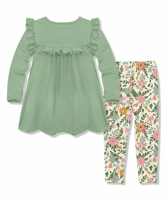Outlet π Millie Loves Lily Sage Ruffle Long-Sleeve Babydoll Top & Cream Millie Floral Leggings - Infant, Toddler & π§ Girls For Kids β¨ 3 Outlet π Millie Loves Lily Sage Ruffle Long-Sleeve Babydoll Top & Cream Millie Floral Leggings - Infant, Toddler & π§ Girls For Kids β¨ - Image 3