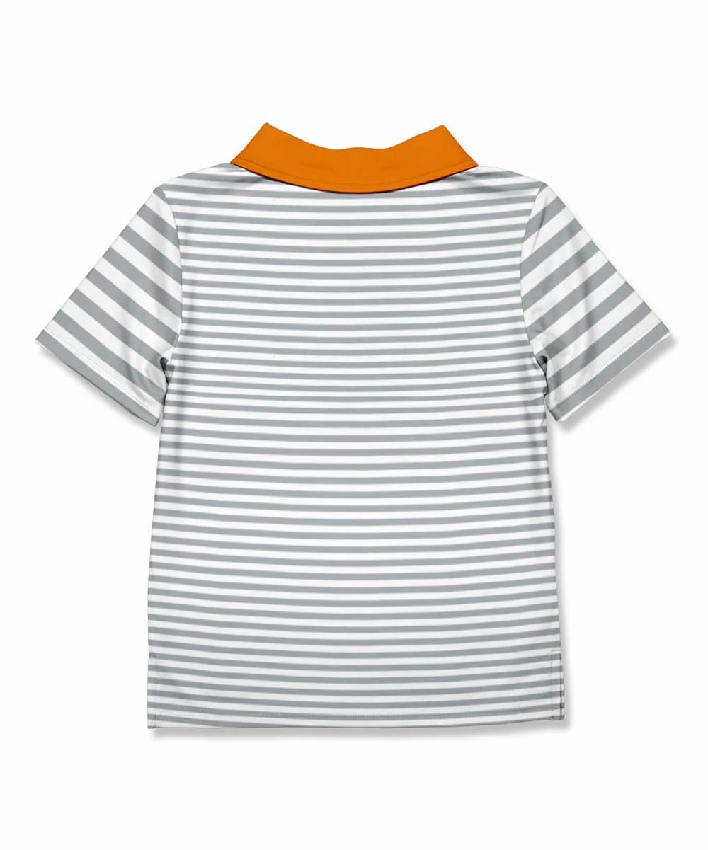 Brand new ⌛ Millie & Maxx Gray Stripe Pumpkin Face Polo - Boys For Baby & Maternity ✔️ 2 Brand new ⌛ Millie & Maxx Gray Stripe Pumpkin Face Polo - Boys For Baby & Maternity ✔️ - Image 2