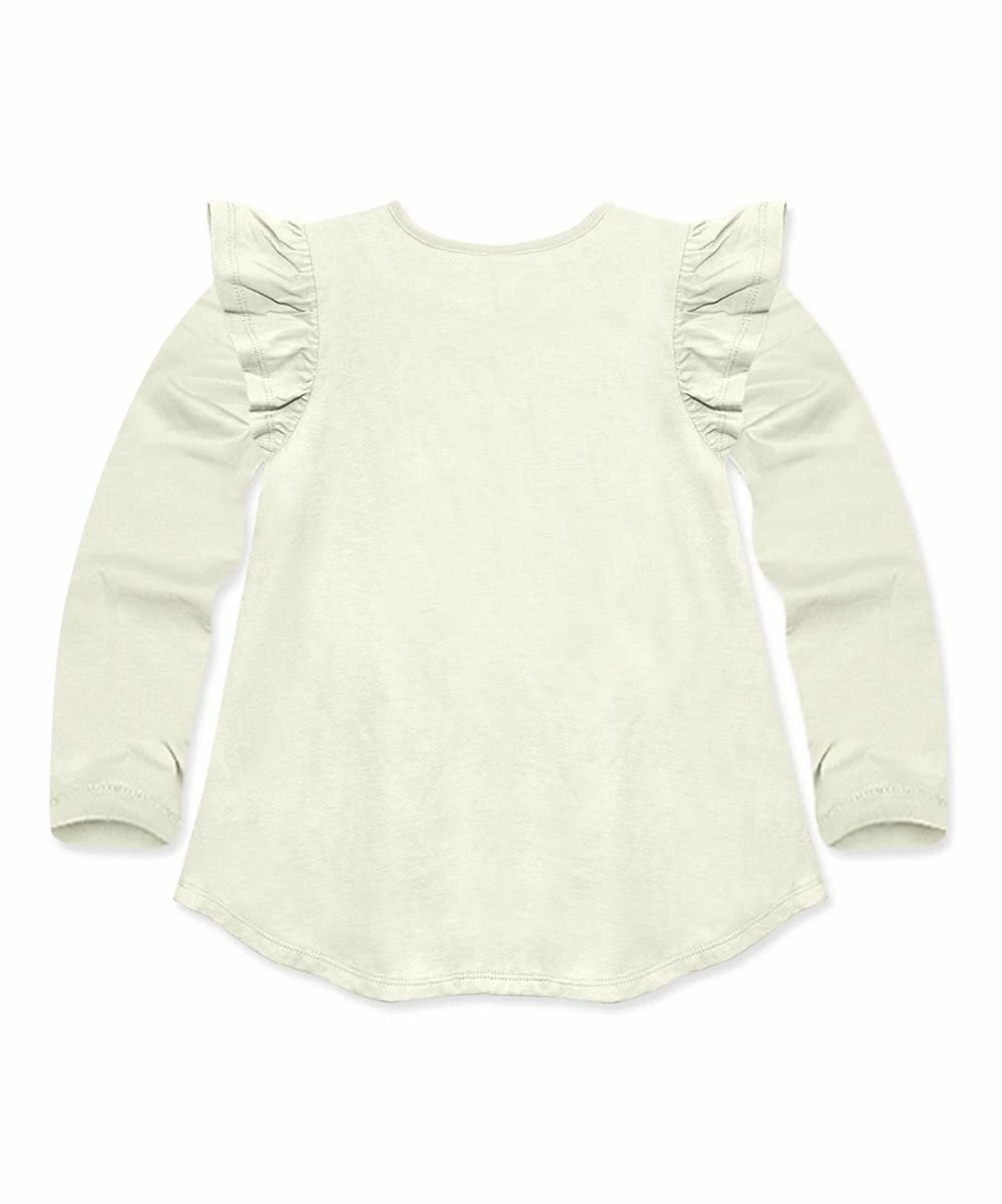 Outlet π Millie Loves Lily Cream Pumpkin Face Ruffle Long-Sleeve Hi-Low Top - π§ Girls For Kids π 2 Outlet π Millie Loves Lily Cream Pumpkin Face Ruffle Long-Sleeve Hi-Low Top - π§ Girls For Kids π - Image 2
