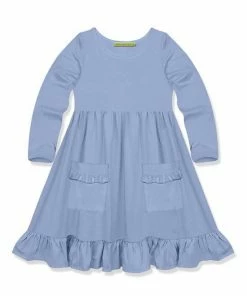 Deals 🛒 Simply Millie By Millie Loves Lily Periwinkle Long-Sleeve Pocket A-Line 👗 Dress - Infant, Toddler & 👧 Girls For Kids 👍