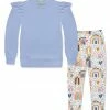Outlet 🌟 Millie Loves Lily Periwinkle Ruffle-Sleeve Sweatshirt & Follow The Rainbow Leggings - Toddler & 👧 Girls For Kids 🎁