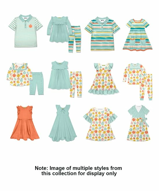 New π₯° Millie Loves Lily Cream & Mint Pumpkins Angel-Sleeve π Dress - Toddler & π§ Girls For Kids β€οΈ 4 New π₯° Millie Loves Lily Cream & Mint Pumpkins Angel-Sleeve π Dress - Toddler & π§ Girls For Kids β€οΈ - Image 4