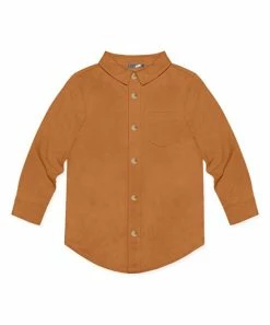 Flash Sale 😍 Millie & Maxx Rust Long-Sleeve Button-Up - Boys For Kids 👍