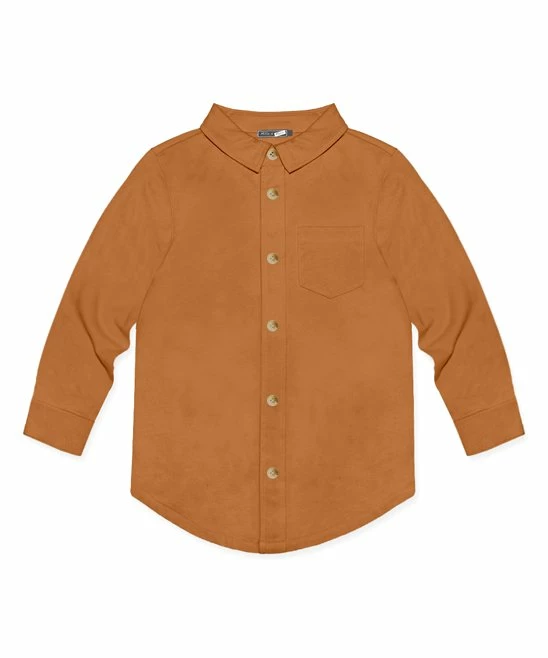 Flash Sale π Millie & Maxx Rust Long-Sleeve Button-Up - Boys For Kids π 1 Flash Sale π Millie & Maxx Rust Long-Sleeve Button-Up - Boys For Kids π