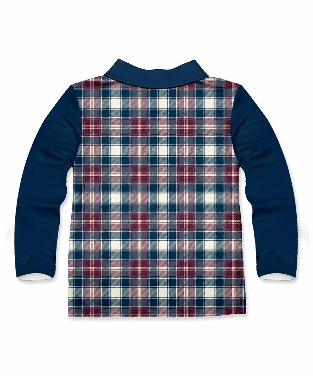 Cheap π Millie & Maxx Navy & Red Plaid Long-Sleeve Polo - Boys For Baby & Maternity π 2 Cheap π Millie & Maxx Navy & Red Plaid Long-Sleeve Polo - Boys For Baby & Maternity π - Image 2
