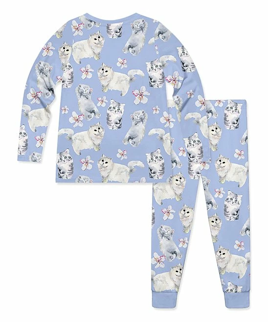 Promo π€© Millie Loves Lily Periwinkle Kitty Dreams Long-Sleeve Pajama Set - π§ Girls For Kids β 3 Promo π€© Millie Loves Lily Periwinkle Kitty Dreams Long-Sleeve Pajama Set - π§ Girls For Kids β - Image 3