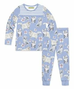 Promo 🤩 Millie Loves Lily Periwinkle Kitty Dreams Long-Sleeve Pajama Set - 👧 Girls For Kids ⭐