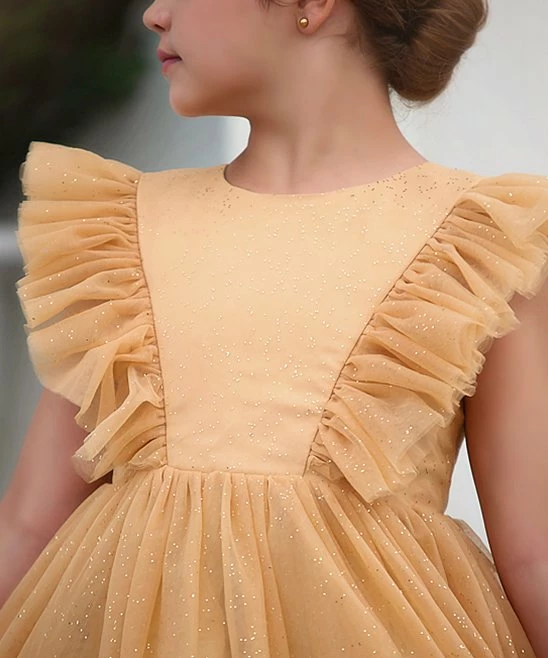 Promo β Trish Scully Child Sparkling Champagne Angel-Sleeve Milly A-Line π Dress - Toddler & π§ Girls For Kids π 2 Promo β Trish Scully Child Sparkling Champagne Angel-Sleeve Milly A-Line π Dress - Toddler & π§ Girls For Kids π - Image 2