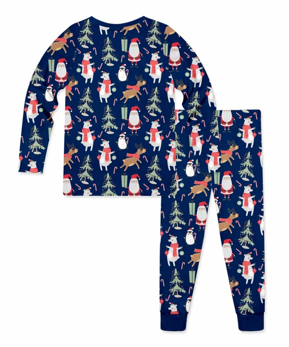 Wholesale β Millie Loves Lily Navy & Red Woodland π Christmas Pajama Set - π§ Girls For Kids π 3 Wholesale β Millie Loves Lily Navy & Red Woodland π Christmas Pajama Set - π§ Girls For Kids π - Image 3