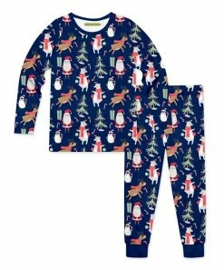 Wholesale ⭐ Millie Loves Lily Navy & Red Woodland 🎄 Christmas Pajama Set - 👧 Girls For Kids 😍