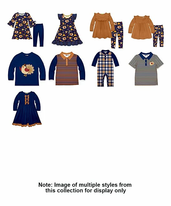Buy π Millie & Maxx Navy & Tan Stripe Turkey Accent-Collar Polo - Boys For Kids π 2 Buy π Millie & Maxx Navy & Tan Stripe Turkey Accent-Collar Polo - Boys For Kids π - Image 2