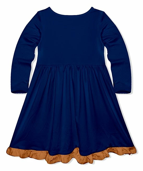 Discount π₯ Simply Millie By Millie Loves Lily Navy & Rust Button-Front Contrast-Trim A-Line π Dress - π§ Girls For Kids π 3 Discount π₯ Simply Millie By Millie Loves Lily Navy & Rust Button-Front Contrast-Trim A-Line π Dress - π§ Girls For Kids π - Image 3