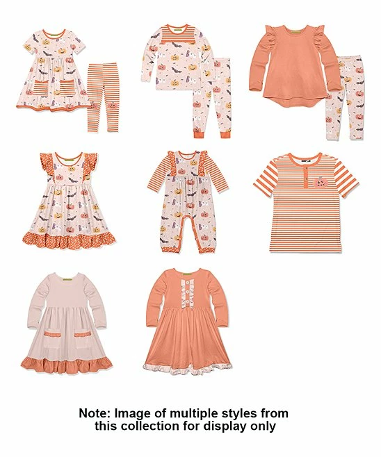 New π€© Millie & Maxx Coral Stripe Pumpkin Short-Sleeve Henley - Toddler For Kids π 2 New π€© Millie & Maxx Coral Stripe Pumpkin Short-Sleeve Henley - Toddler For Kids π - Image 2