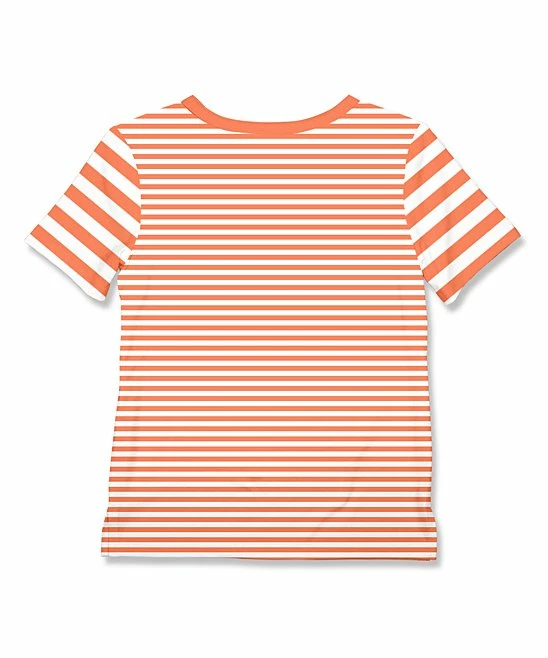 New π€© Millie & Maxx Coral Stripe Pumpkin Short-Sleeve Henley - Toddler For Kids π 3 New π€© Millie & Maxx Coral Stripe Pumpkin Short-Sleeve Henley - Toddler For Kids π - Image 3