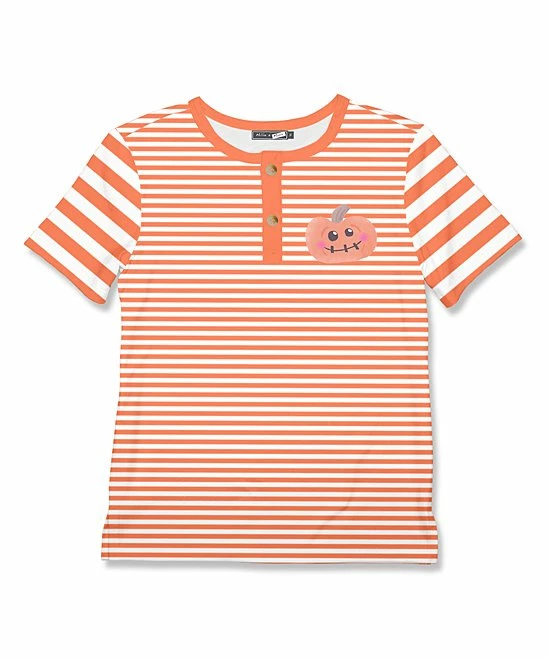 New π€© Millie & Maxx Coral Stripe Pumpkin Short-Sleeve Henley - Toddler For Kids π 1 New π€© Millie & Maxx Coral Stripe Pumpkin Short-Sleeve Henley - Toddler For Kids π