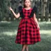 Wholesale 🛒 Trish Scully Child Red & Black Buffalo Check Milly Angel-Sleeve 👗 Dress - Toddler & 👧 Girls For Kids 💯