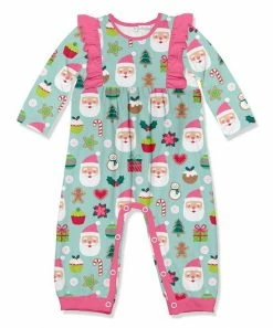 Wholesale 🤩 Little Millie Mint Santa Ruffle-Trim Playsuit - Infant For Kids ✔️