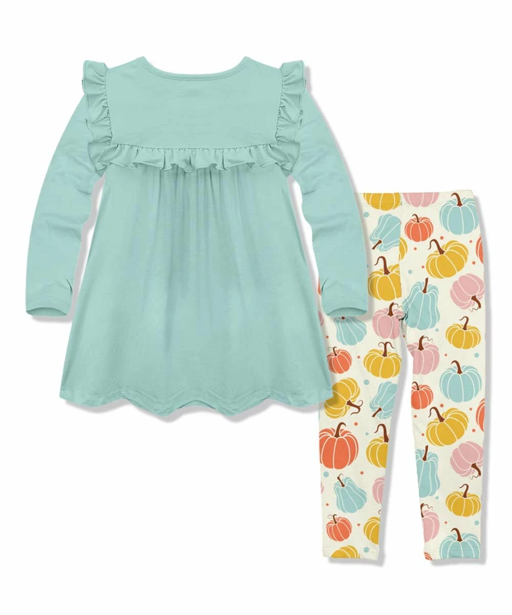Hot Sale βοΈ Millie Loves Lily Mint Ruffle Long-Sleeve Top & Cream Pumpkin Leggings - Toddler & π§ Girls For Kids π 3 Hot Sale βοΈ Millie Loves Lily Mint Ruffle Long-Sleeve Top & Cream Pumpkin Leggings - Toddler & π§ Girls For Kids π - Image 3