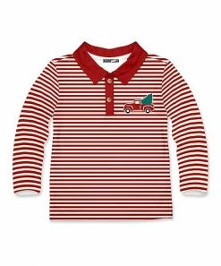 Wholesale π Millie & Maxx Red & Ivory Stripe & β Christmas Tree Truck Long-Sleeve Polo - Toddler & Boys For Kids β 7 Wholesale π Millie & Maxx Red & Ivory Stripe & β Christmas Tree Truck Long-Sleeve Polo - Toddler & Boys For Kids β -Little Millie-shop zu99139721 alt 3 tm1633114501