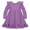 Cheapest 😉 Simply Millie By Millie Loves Lily Purple Ruffle-Accent Long-Sleeve 👗 Dress - 👧 Girls For Kids ⭐