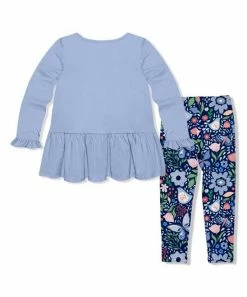 Best reviews of ✨ Millie Loves Lily Periwinkle Button-Front Tunic & Navy Butterfly Garden Leggings - Infant, Toddler & 👧 Girls For Kids 🎉 -Little Millie-shop zu99239136 alt 2 tm1631031568