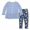 Best reviews of ✨ Millie Loves Lily Periwinkle Button-Front Tunic & Navy Butterfly Garden Leggings - Infant, Toddler & 👧 Girls For Kids 🎉