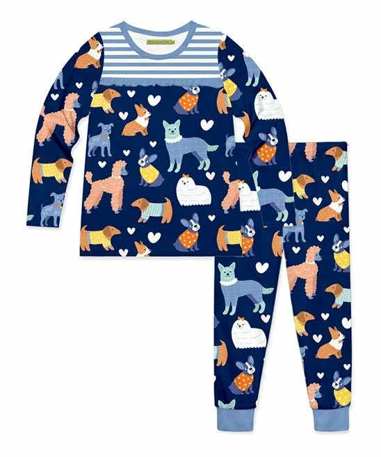 Wholesale β¨ Millie Loves Lily Navy & Peach π Dogs Park Contrast-Yoke Pajama Set - π§ Girls For Kids βοΈ 1 Wholesale β¨ Millie Loves Lily Navy & Peach π Dogs Park Contrast-Yoke Pajama Set - π§ Girls For Kids βοΈ