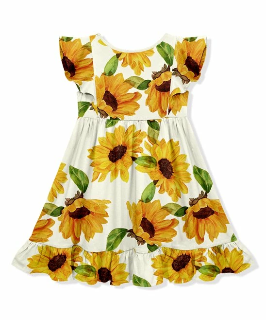 Best Pirce β€οΈ Millie Loves Lily Cream & Marigold Sunflower Angel-Sleeve π Dress - Infant & π§ Girls For Kids π 3 Best Pirce β€οΈ Millie Loves Lily Cream & Marigold Sunflower Angel-Sleeve π Dress - Infant & π§ Girls For Kids π - Image 3