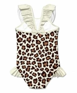 Buy 😀 Millie Loves Lily Cream & Brown Simply Leopard Bow Ruffle-Accent Yoke One-Piece - Infant, Toddler & 👧 Girls For Kids 🎁 -Little Millie-shop zu99577608 alt 2 tm1638558092