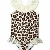Buy 😀 Millie Loves Lily Cream & Brown Simply Leopard Bow Ruffle-Accent Yoke One-Piece - Infant, Toddler & 👧 Girls For Kids 🎁