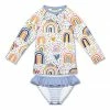 Wholesale 🎉 Millie Loves Lily Purple & Yellow 'Follow The Rainbow' Long-Sleeve Rashguard Set - Infant, Toddler & 👧 Girls For Kids 🛒
