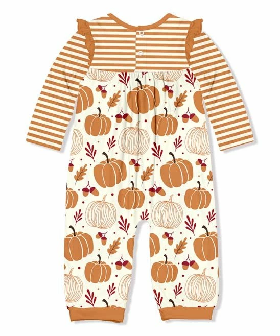 Buy β Little Millie Cream & Rust Pumpkin Paradise Ruffle-Trim Babydoll Playsuit - Infant For Kids π 3 Buy β Little Millie Cream & Rust Pumpkin Paradise Ruffle-Trim Babydoll Playsuit - Infant For Kids π - Image 3