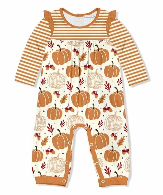 Buy β Little Millie Cream & Rust Pumpkin Paradise Ruffle-Trim Babydoll Playsuit - Infant For Kids π 1 Buy β Little Millie Cream & Rust Pumpkin Paradise Ruffle-Trim Babydoll Playsuit - Infant For Kids π