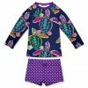 Outlet 🤩 Millie Loves Lily Navy & Purple Turtle & Dot Long-Sleeve Rashguard Set - 👧 Girls For Kids 😍