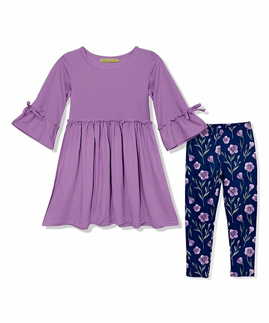 Top 10 βοΈ Millie Loves Lily Purple Bow Bell-Sleeve A-Line π Dress & Navy Petals Leggings - Infant, Toddler & π§ Girls For Kids π 1 Top 10 βοΈ Millie Loves Lily Purple Bow Bell-Sleeve A-Line π Dress & Navy Petals Leggings - Infant, Toddler & π§ Girls For Kids π