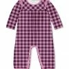 Best reviews of 💯 Little Millie Plum & Pink Gingham Ruffle-Trim Playsuit - Infant For Kids 🧨