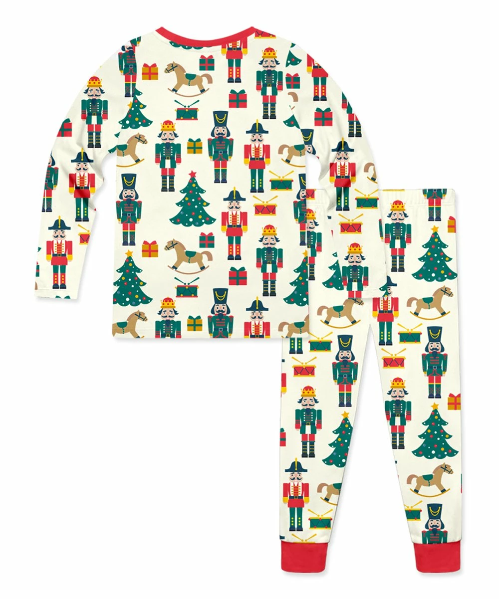 Best Sale π Millie Loves Lily Cream & Red π Christmas Dreams Pajama Set - Kids 𧨠4 Best Sale π Millie Loves Lily Cream & Red π Christmas Dreams Pajama Set - Kids 𧨠- Image 4