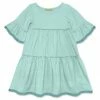 New 🤩 Simply Millie By Millie Loves Lily Mint Lace-Trim Trumpet-Sleeve Tiered A-Line 👗 Dress - 👧 Girls For Kids 🎉